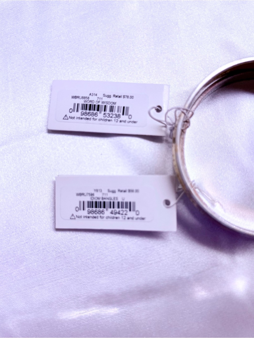 Kate Spade Set of 2 Idiom Bangle Bracelets - Gold & Silver Tone (2014) NWT - Picture 5 of 6